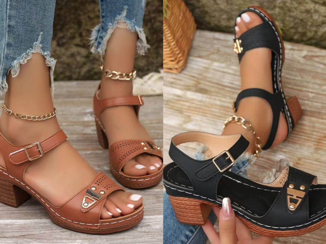 Anneliese™ | Damen Sandalen mit Blockabsatz