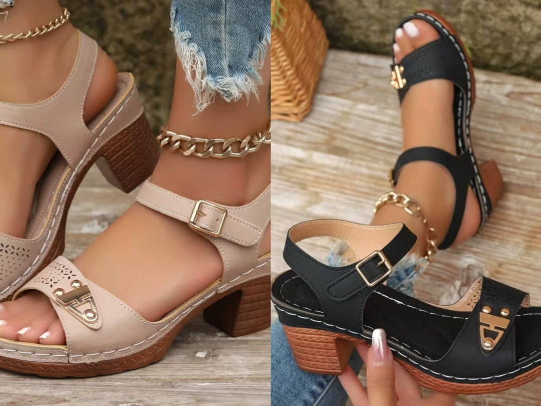 Anneliese™ | Damen Sandalen mit Blockabsatz