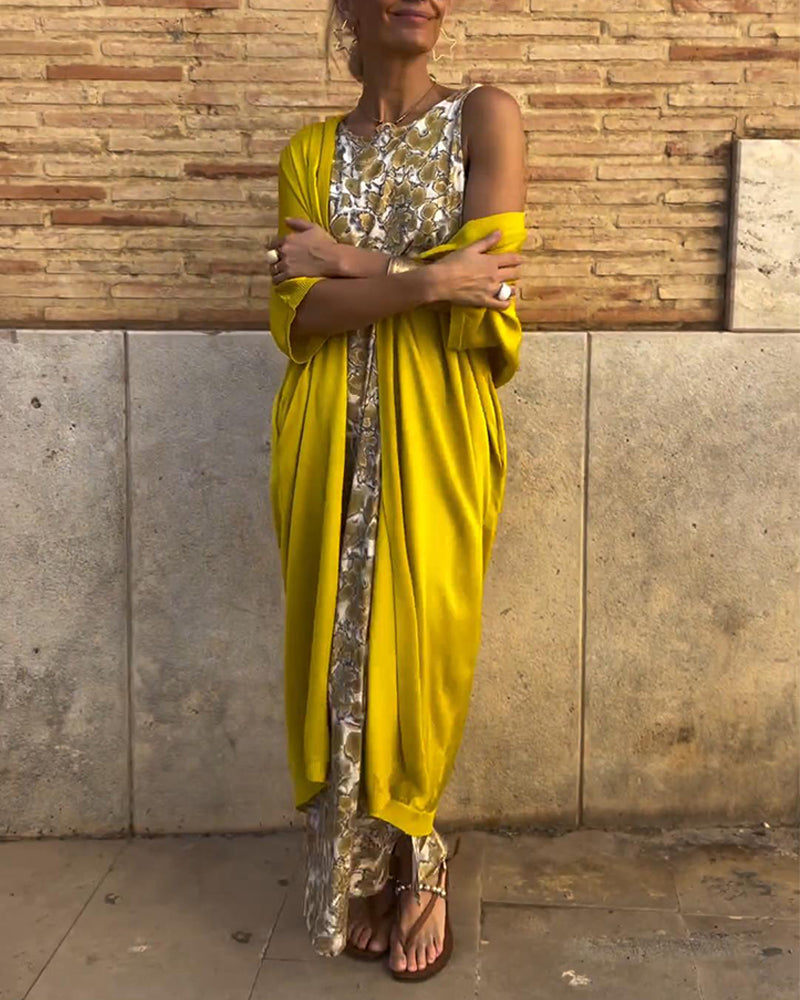 Anja™ | Elegantes langes Kleid + passender Cardigan GRATIS