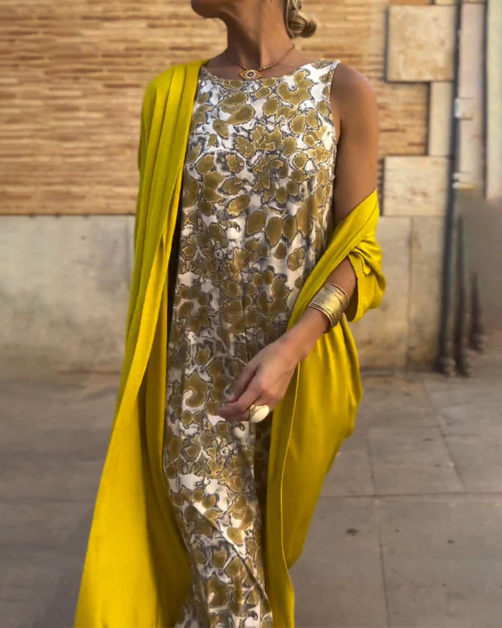 Anja™ | Elegantes langes Kleid + passender Cardigan GRATIS