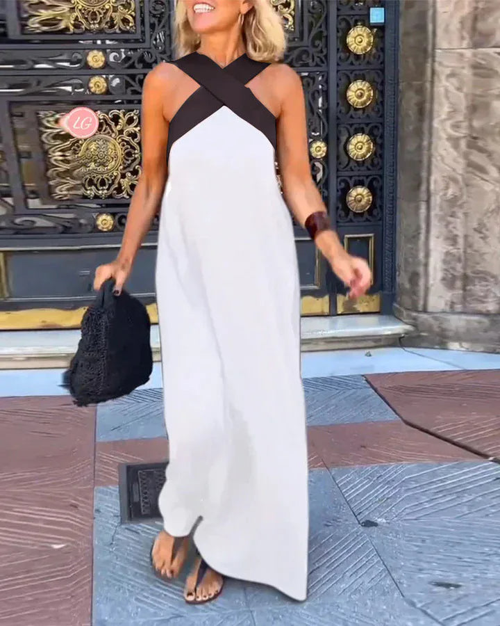 Nora™ | Kleid mit offenem Rücken und gekreuztem Ausschnitt