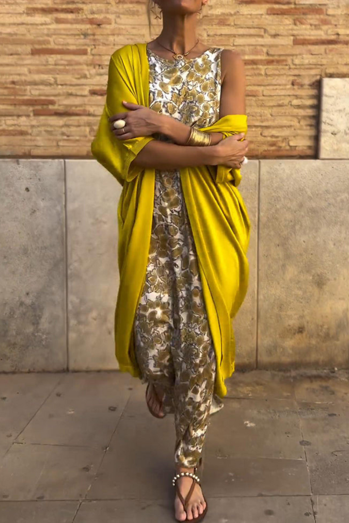 Anja™ | Elegantes langes Kleid + passender Cardigan GRATIS