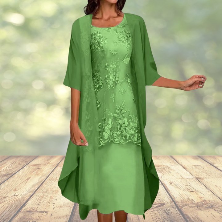 Klaudia™ | Elegantes zweiteiliges Chiffonkleid