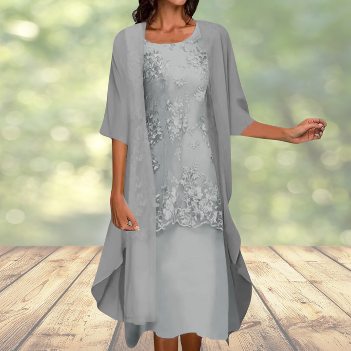 Klaudia™ | Elegantes zweiteiliges Chiffonkleid