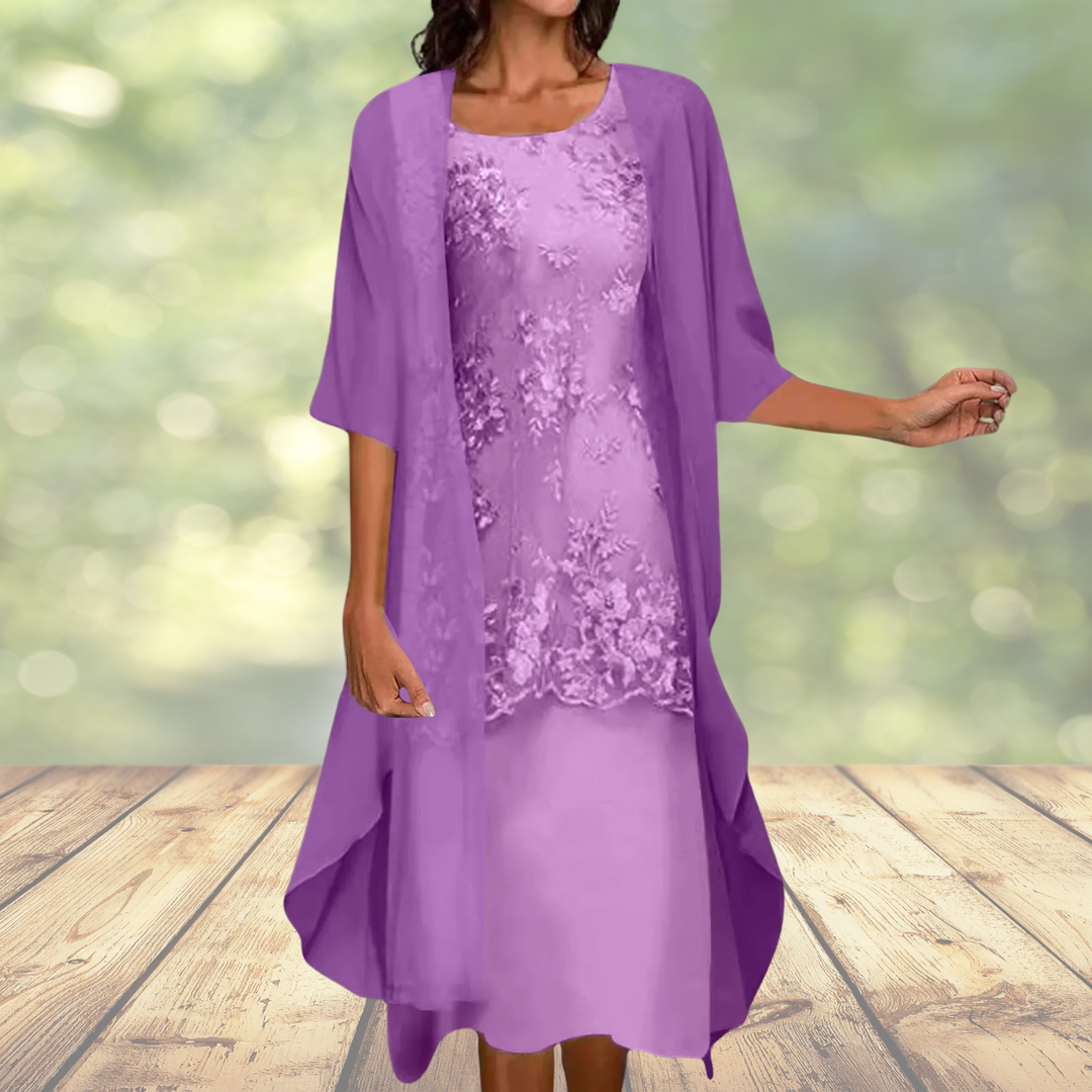 Klaudia™ | Elegantes zweiteiliges Chiffonkleid