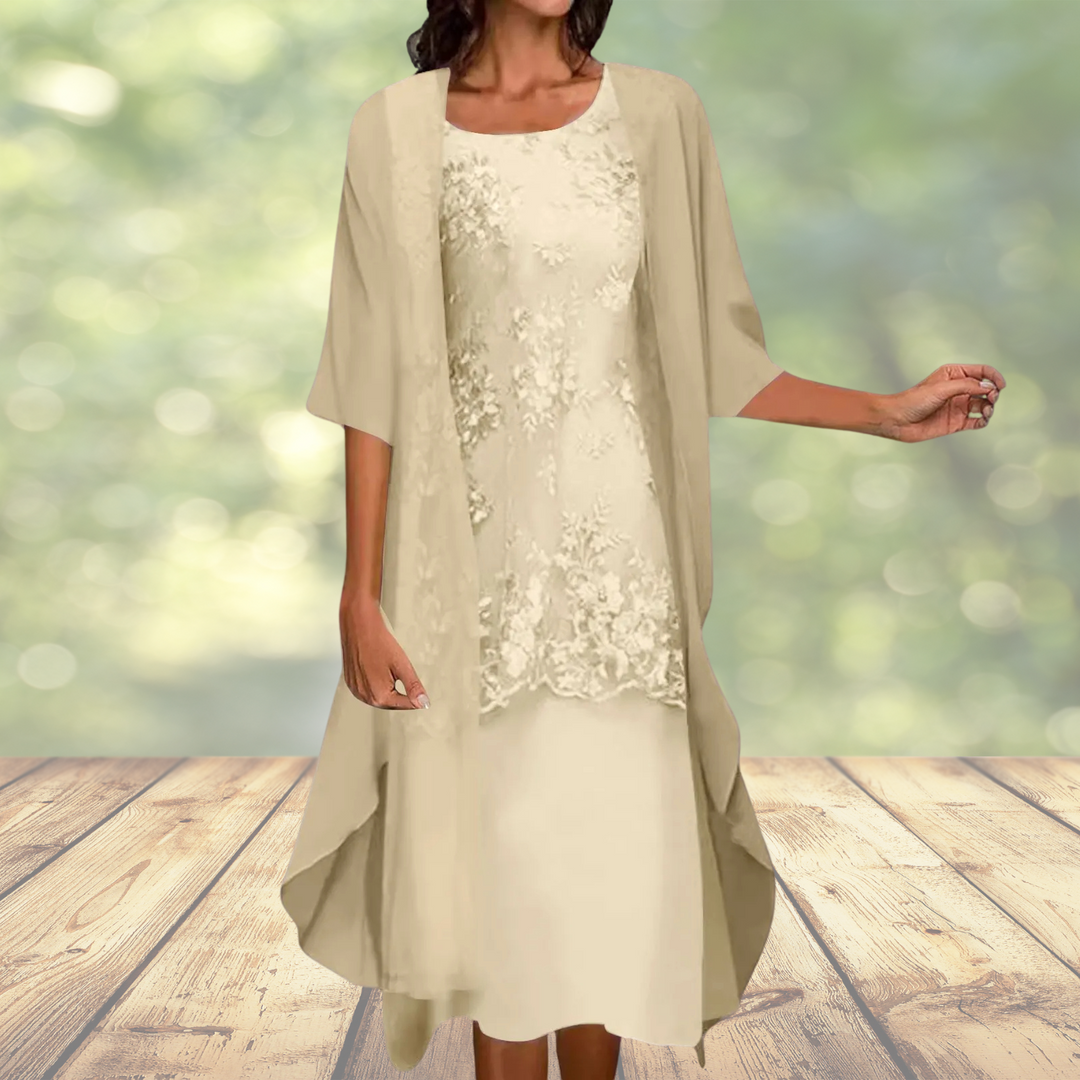 Klaudia™ | Elegantes zweiteiliges Chiffonkleid