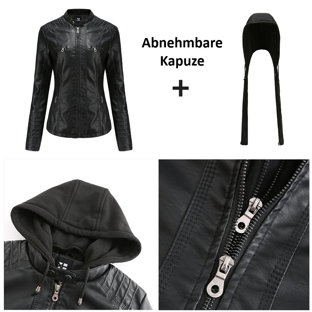 Sophia™ | Kunstleder-Kapuzenjacke