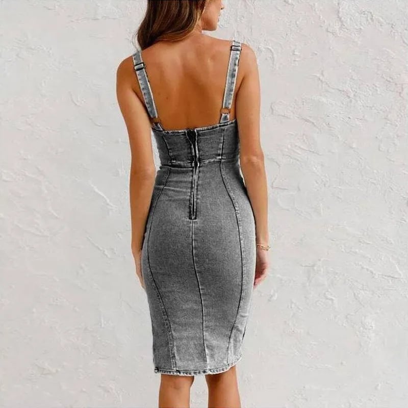Leni™ | Denim-Camisole-Kleid